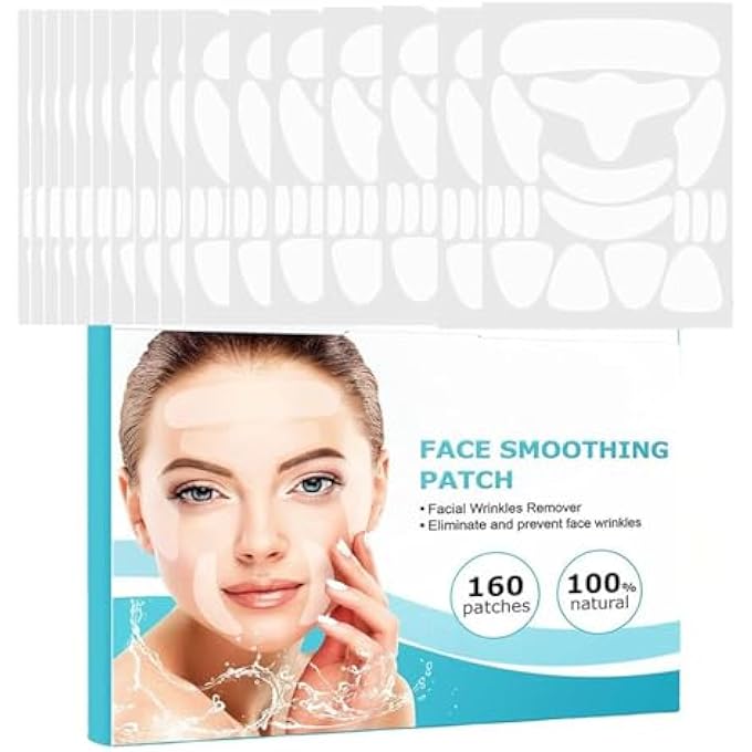 STRBOXONG FACE SMOOTHING PATCH - WRINKLE PATCHES - SILICONE TAPE ANTI-WRINKLE PATCH FOR REDUCE WRINKLES, FROWN, FOREHEAD, CROW, EYE SMILE LINE FACE MOUTH CORNER, OVERNIGHT - Image 1